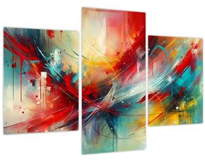 Kép – Absztrakció pirossal (90x60 cm)