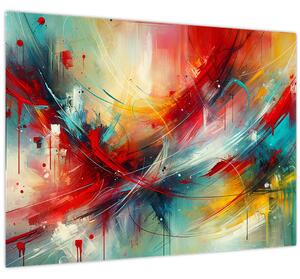 Kép – Absztrakció pirossal (70x50 cm)