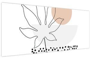 Kép - Vonal művészet virágok N⁰3 (120x50 cm)