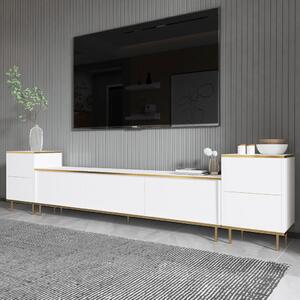 Imaj TV-állvány, fehér-arany, 180 cm – TR382NRC1142