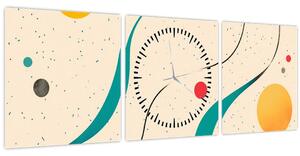 Kép - Minimalista színes illusztráció (órával) (90x30 cm)
