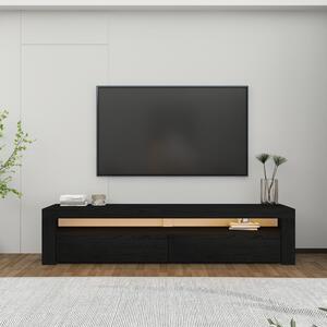 TV-állvány, fekete fa, 150 cm