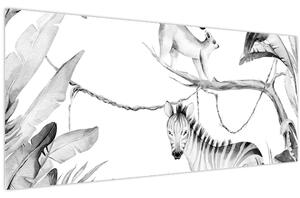 Kép - Akvarell dzsungel (120x50 cm)