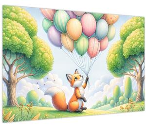 Kép – Boldog róka (90x60 cm)