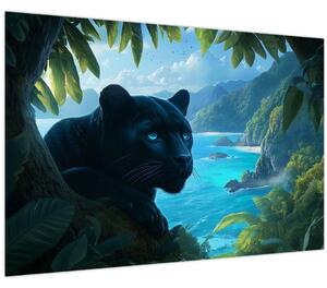 Kép - Fekete párduc a dzsungelben (90x60 cm)