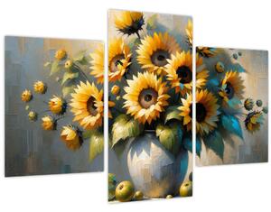 Kép – Napraforgós váza (90x60 cm)