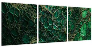 Kép - Zöld mikroszkópos kép (órával) (90x30 cm)