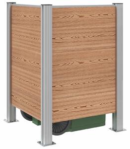 Hulladék Gyűjtő Kerítés Barna 85 x 85 x 115 cm Alumínium és WPC