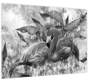 Kép - Flamingók graffiti (70x50 cm)