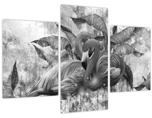 Kép - Flamingók graffiti (90x60 cm)