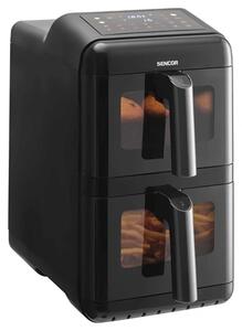 Sencor SFR 1250BK Forrólevegős sütő dupla 2x5,8 L, 3000W