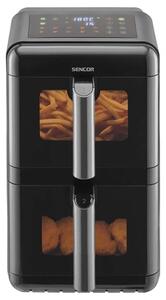 Sencor SFR 1250BK Forrólevegős sütő dupla 2x5,8 L, 3000W