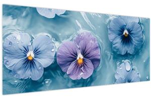 Kép - Ibolyák a vízben (120x50 cm)
