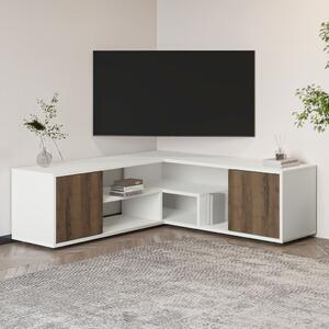Rosa TV-állvány, fehér-antik dió, 120 cm