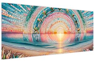 Kép – Naplemente mozaik (120x50 cm)