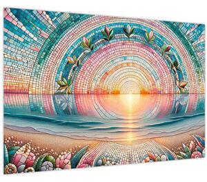 Kép – Naplemente mozaik (90x60 cm)