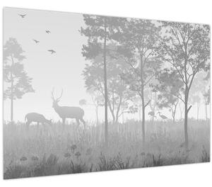 Kép - rét szarvasokkal (90x60 cm)