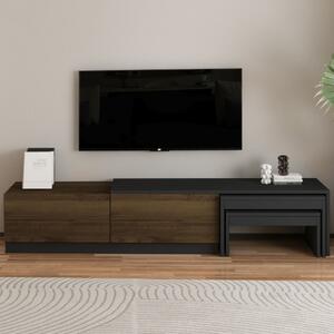 Nest TV-állvány, antracit-antik dió, 180 cm