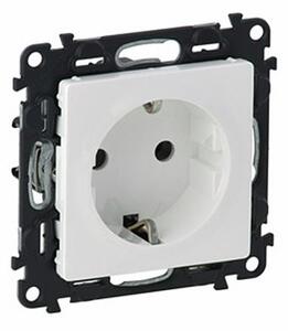 Legrand Valena Life 2P+F csatlakozóaljzat gyermekvédelemmel, rugós vezetékbekötéssel fehér (753120)