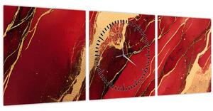 Kép - Vörös-arany márvány (órával) (90x30 cm)