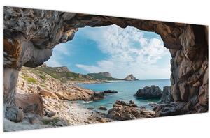 Kép - Barlang a tenger mellett (120x50 cm)