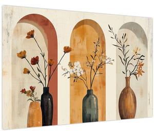 Kép - Vázák boltívekben (90x60 cm)