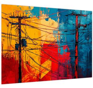 Kép - Absztrakt elektromos vezetékek (70x50 cm)