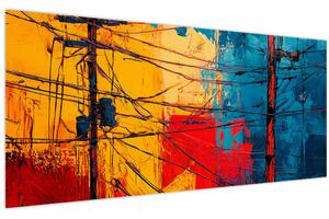 Kép - Absztrakt elektromos vezetékek (120x50 cm)