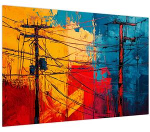 Kép - Absztrakt elektromos vezetékek (90x60 cm)