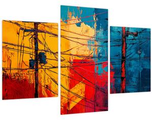Kép - Absztrakt elektromos vezetékek (90x60 cm)
