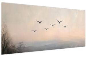 Kép - Madárcsapat (120x50 cm)