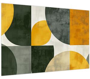 Kép - Olívazöld absztrakció (90x60 cm)