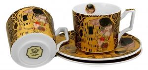 Porcelán kávécsésze szett - 110ml - Klimt: A csók
