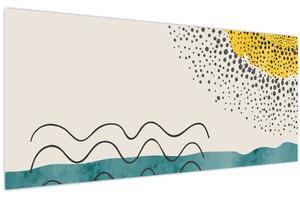 Kép - Absztrakt festmény a strandról N⁰1 (120x50 cm)