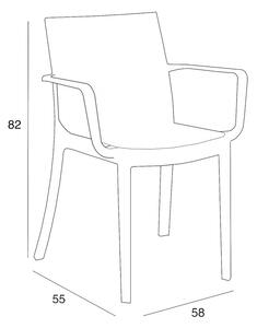 Trinity műanyag karfás kerti szék