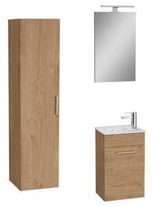 Fürdőszobagarnitúra mosdóval, mosdócsapteleppel, kifolyóval és szifonnal VitrA Mia golden oak KSETMIA40B