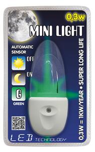 Prezent Mini Light 1612 éjszakai fény, 0,3W LED, zöld fény