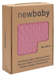 Bambusz kötött takaró New Baby mintával 100x80 cm pink