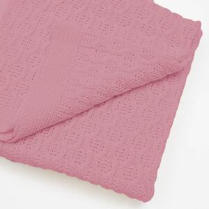 Bambusz kötött takaró New Baby mintával 100x80 cm pink