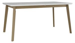 Asztal Victorville 185, Sonoma tölgy, Fehér, 75x90x160cm, Hosszabbíthatóság, Közepes sűrűségű farostlemez, Váz anyaga, Részben összeszerelt, Bükkfa
