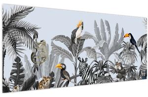 Kép - Illusztrált dzsungel (120x50 cm)
