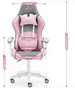 Rainbow gamer szék Pink Gray Mesh