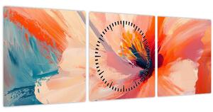 Kép - Festett virág (órával) (90x30 cm)
