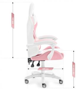 Rainbow gamer szék rózsaszín-fehér