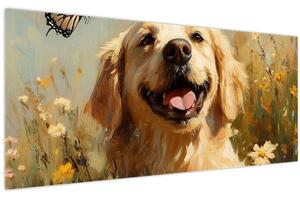 Kép - Boldog kutyus (120x50 cm)