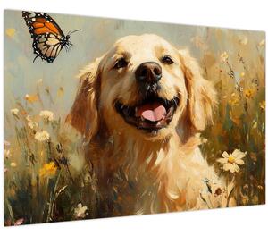 Kép - Boldog kutyus (90x60 cm)