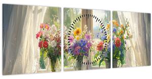 Kép - Csokor az ablaknál (órával) (90x30 cm)