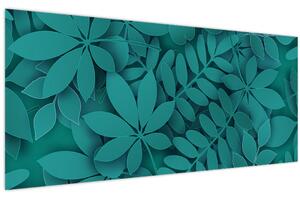 Kép - Türkiz levelek (120x50 cm)