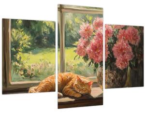 Kép - Macska az ablakban (90x60 cm)