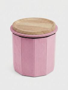 Sinsay - Bársony puff-asztal tárolófunkcióval - pasztellpink